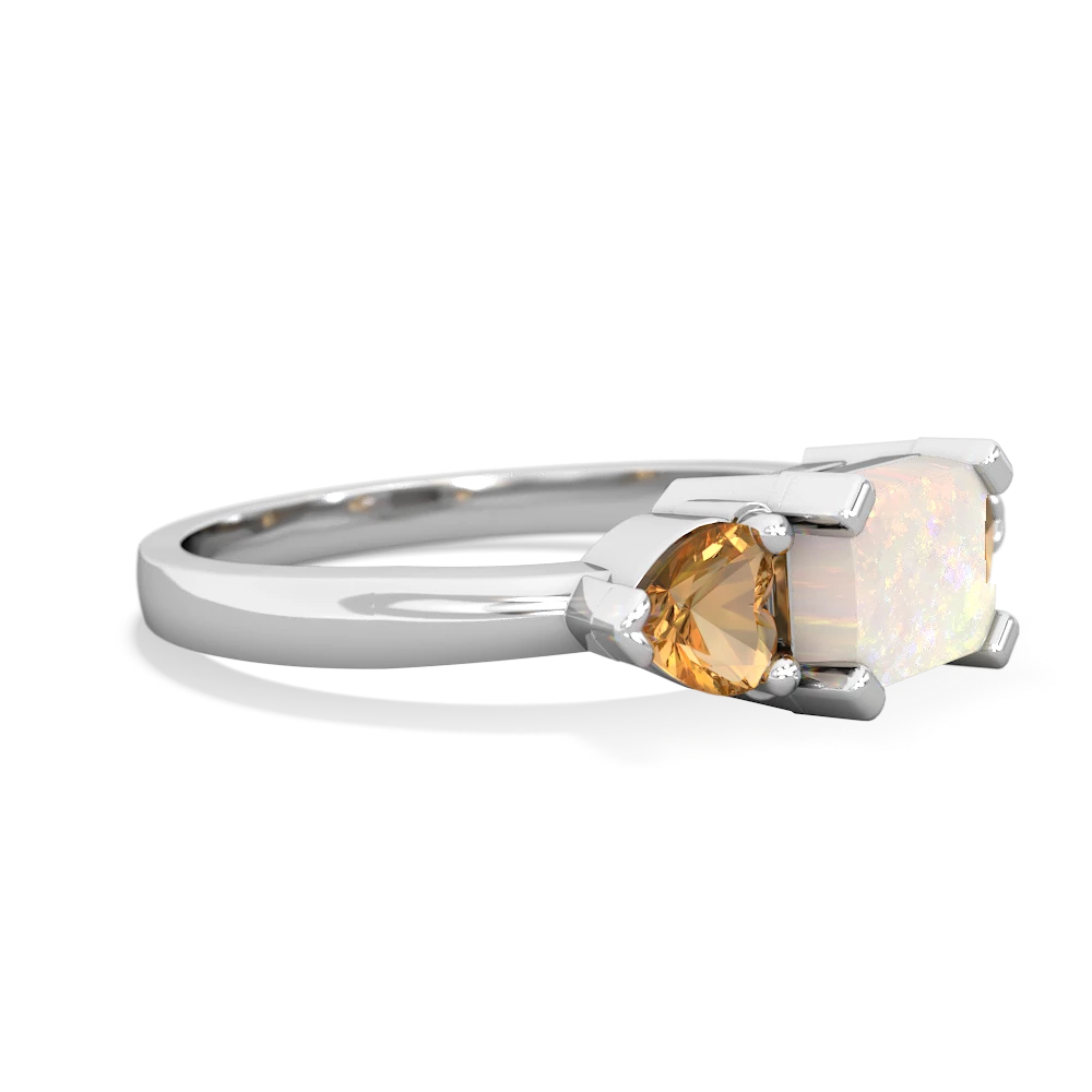 Opal Three Stone 14K White Gold ring R5235