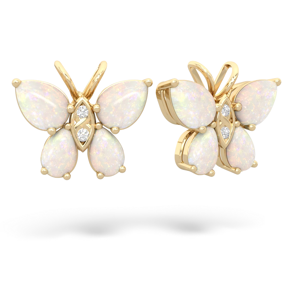 Opal Butterfly 14K Yellow Gold earrings E2215