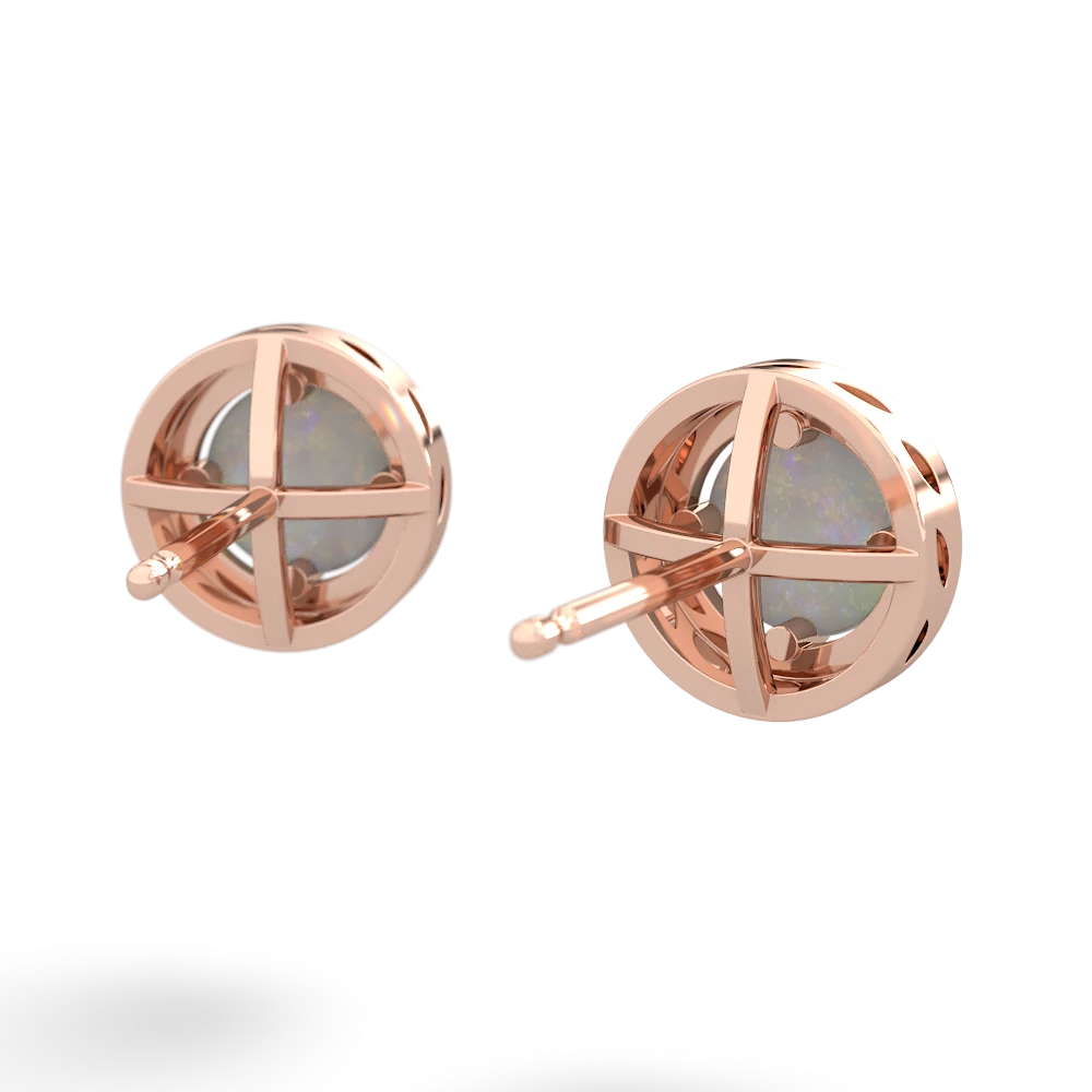 Opal Halo 14K Rose Gold earrings E5320