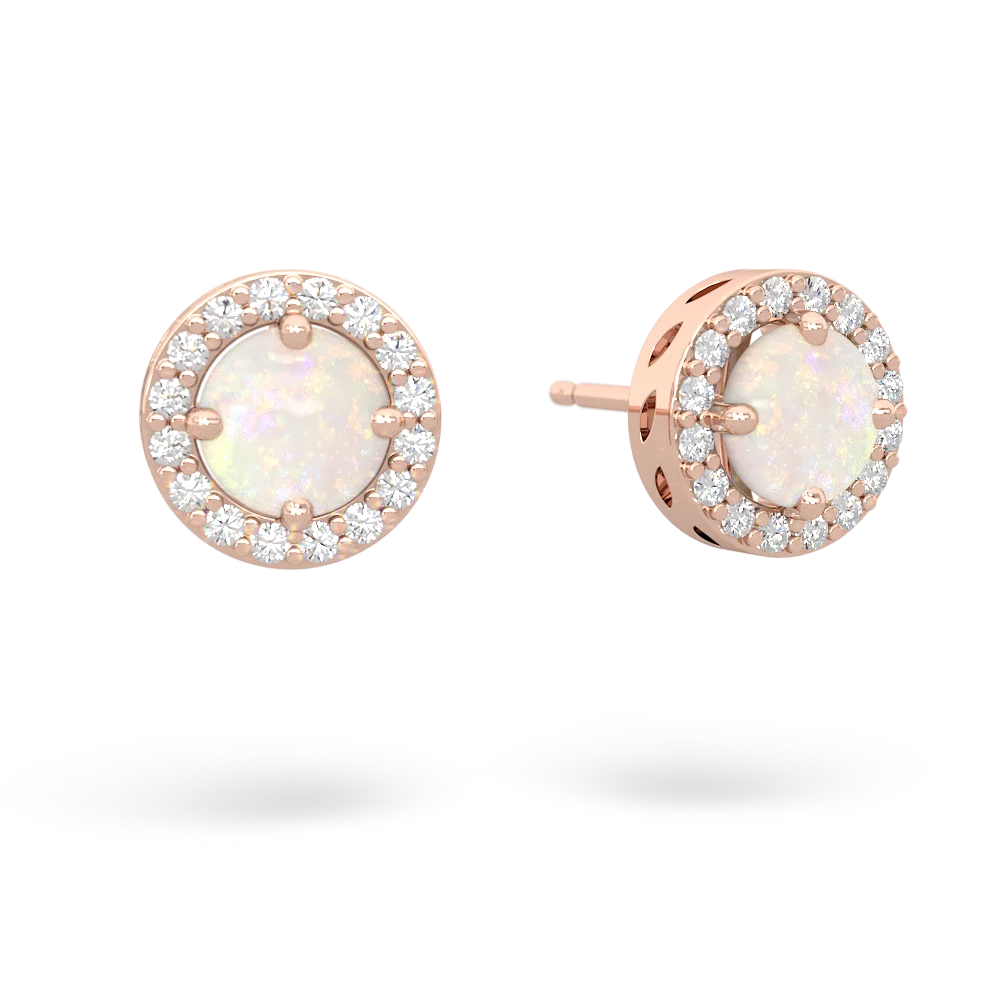 Opal Halo 14K Rose Gold earrings E5320