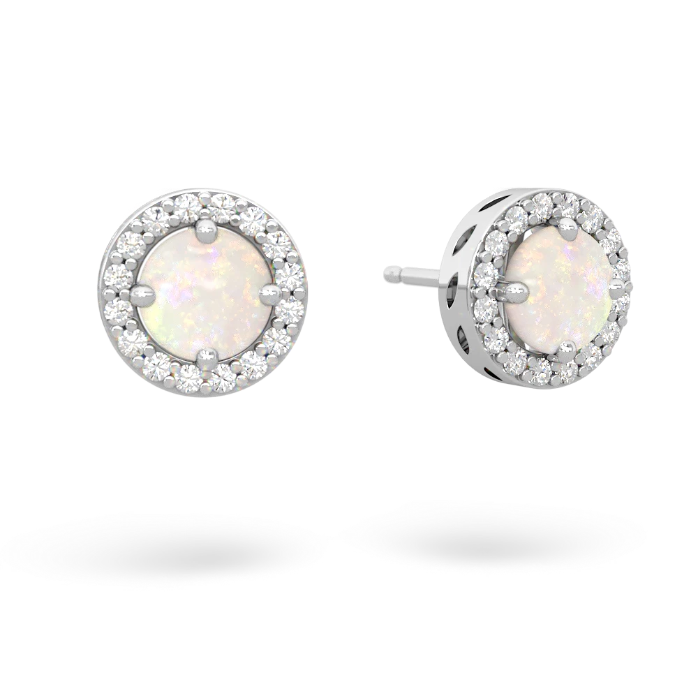 Opal Halo 14K White Gold earrings E5320