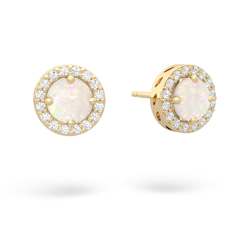 Opal Halo 14K Yellow Gold earrings E5320