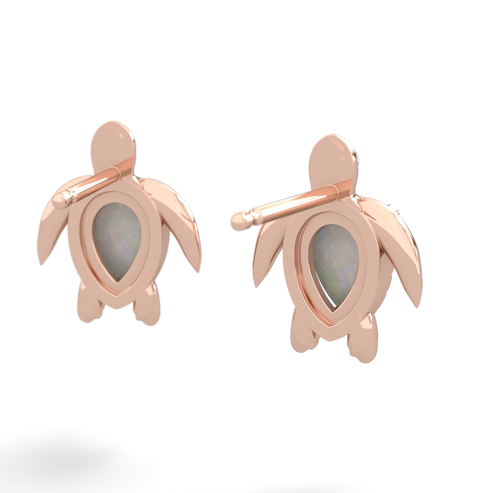 Opal Baby Sea Turtle 14K Rose Gold earrings E5241