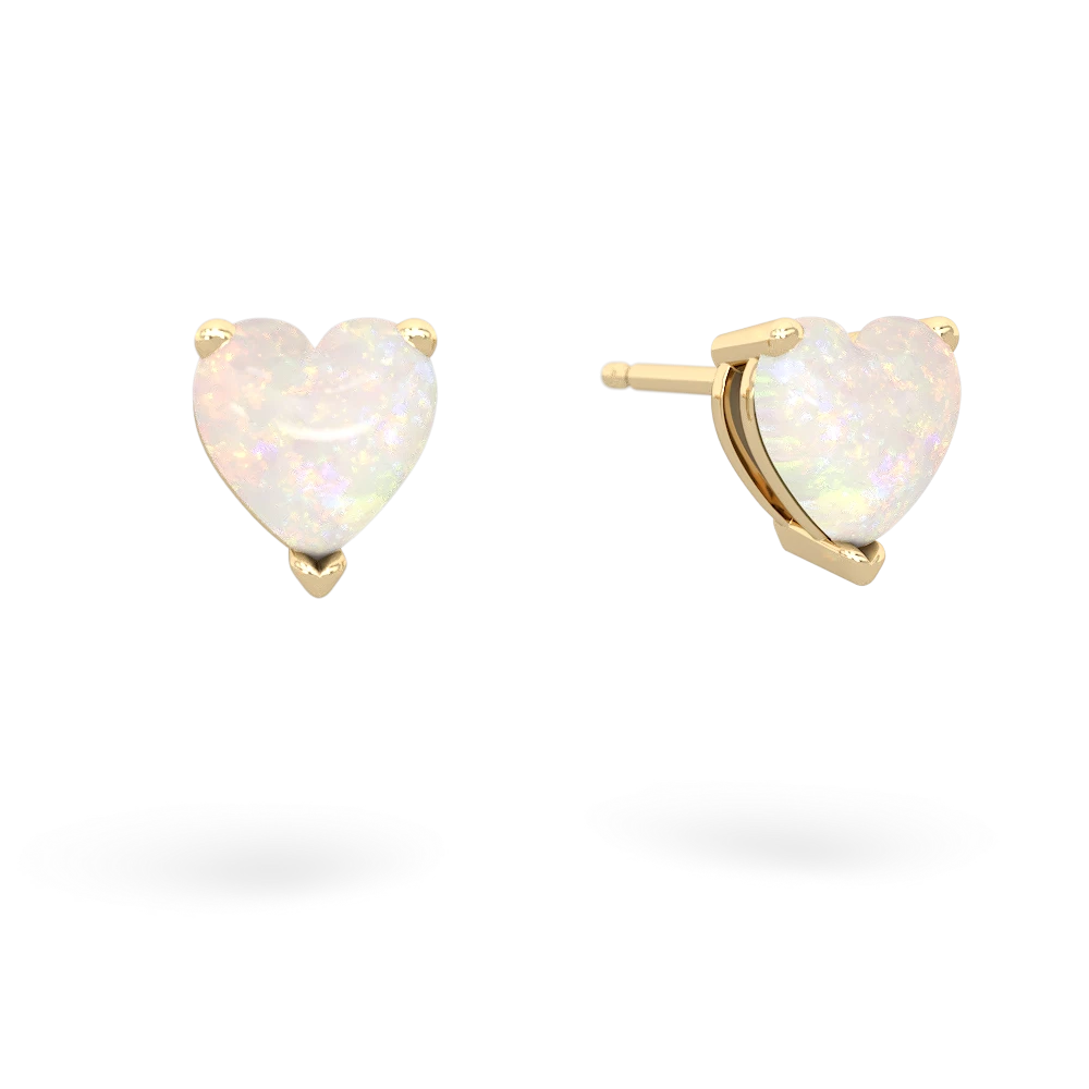 Opal 6Mm Heart Stud 14K Yellow Gold earrings E1862
