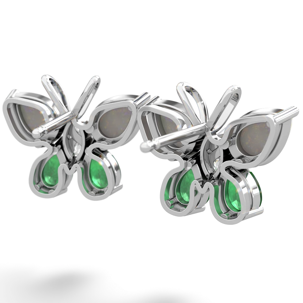 Opal Butterfly 14K White Gold earrings E2215