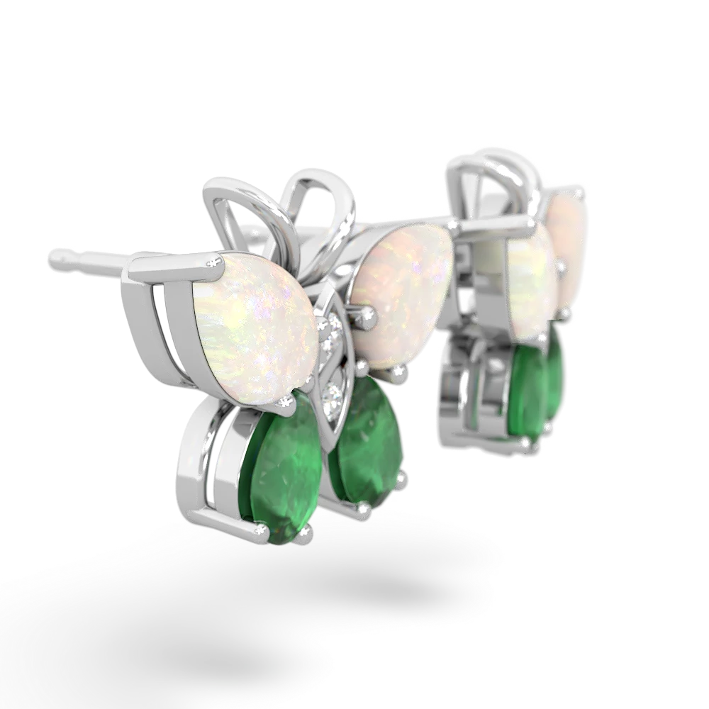 Opal Butterfly 14K White Gold earrings E2215