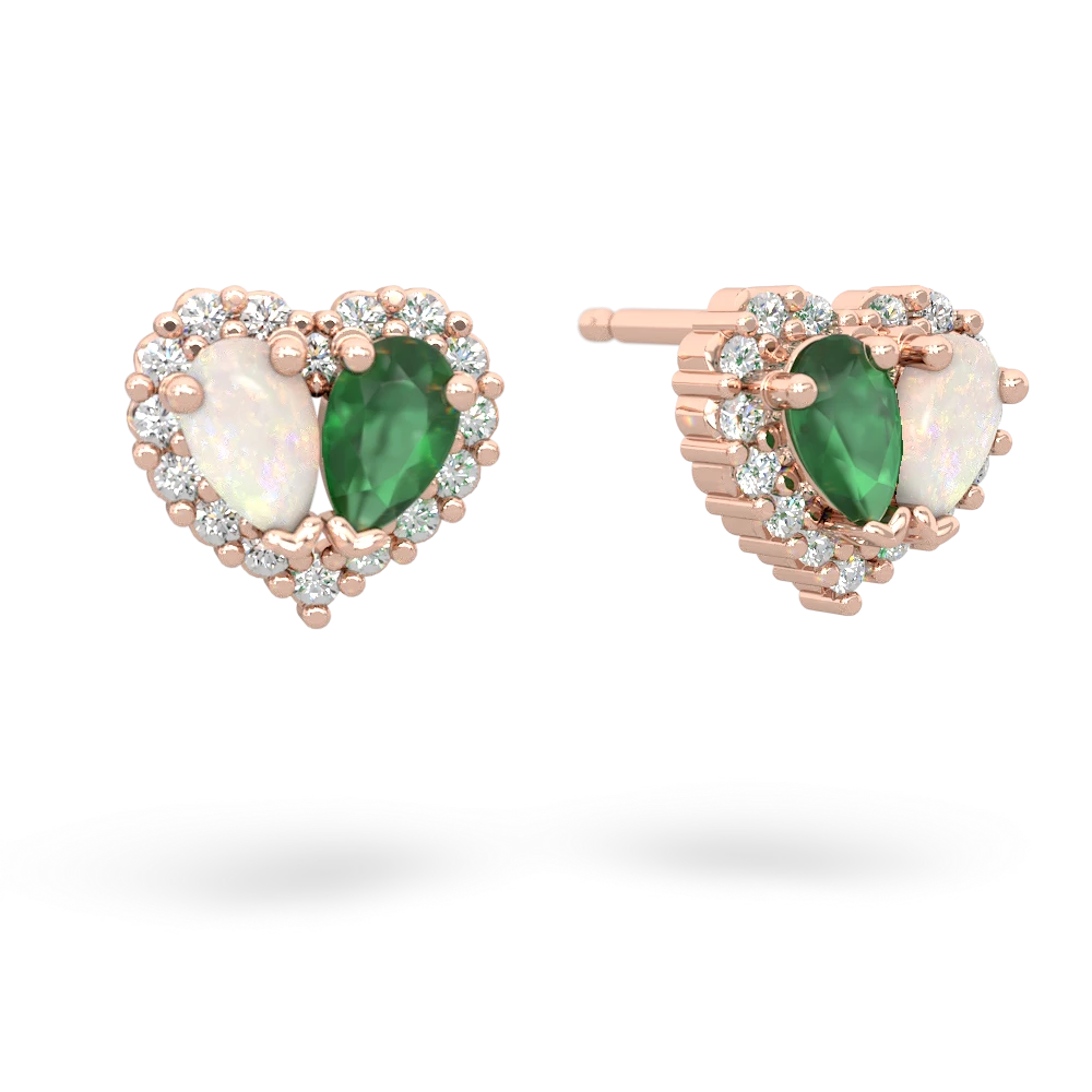 Opal Halo 14K Rose Gold earrings E7008