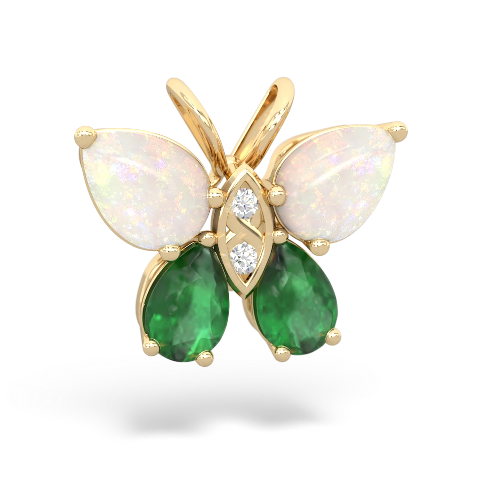 Opal Butterfly 14K Yellow Gold pendant P2215