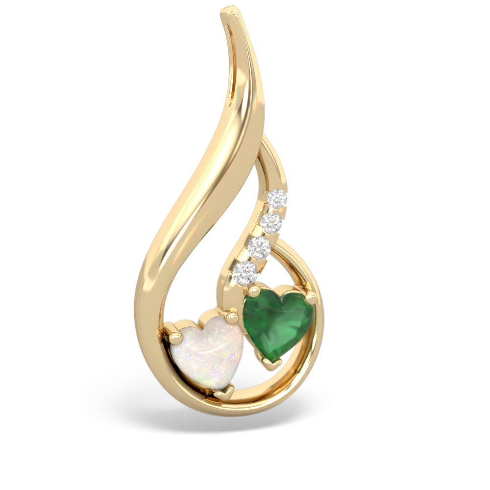 Opal Keepsake Curves 14K Yellow Gold pendant P5450