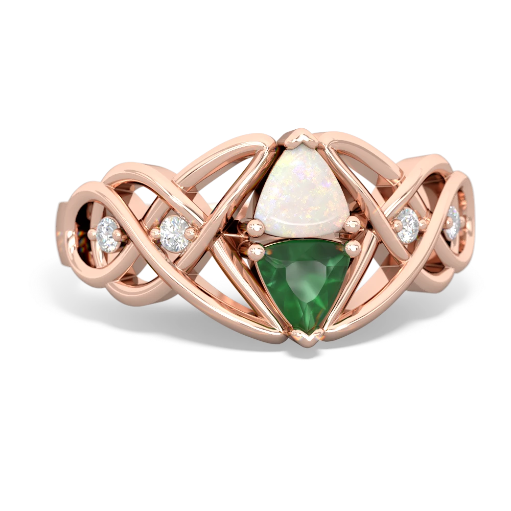 Opal Keepsake Celtic Knot 14K Rose Gold ring R5300