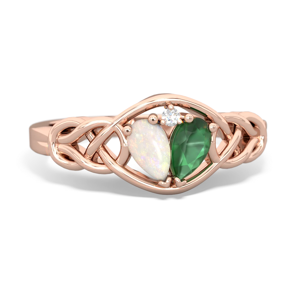 Opal Celtic Love Knot 14K Rose Gold ring R5420