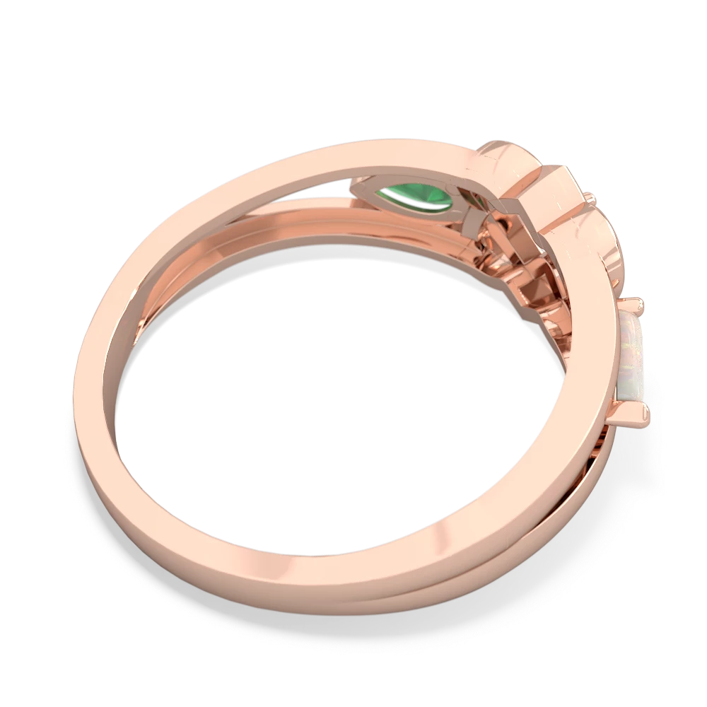 Opal Hearts Intertwined 14K Rose Gold ring R5880