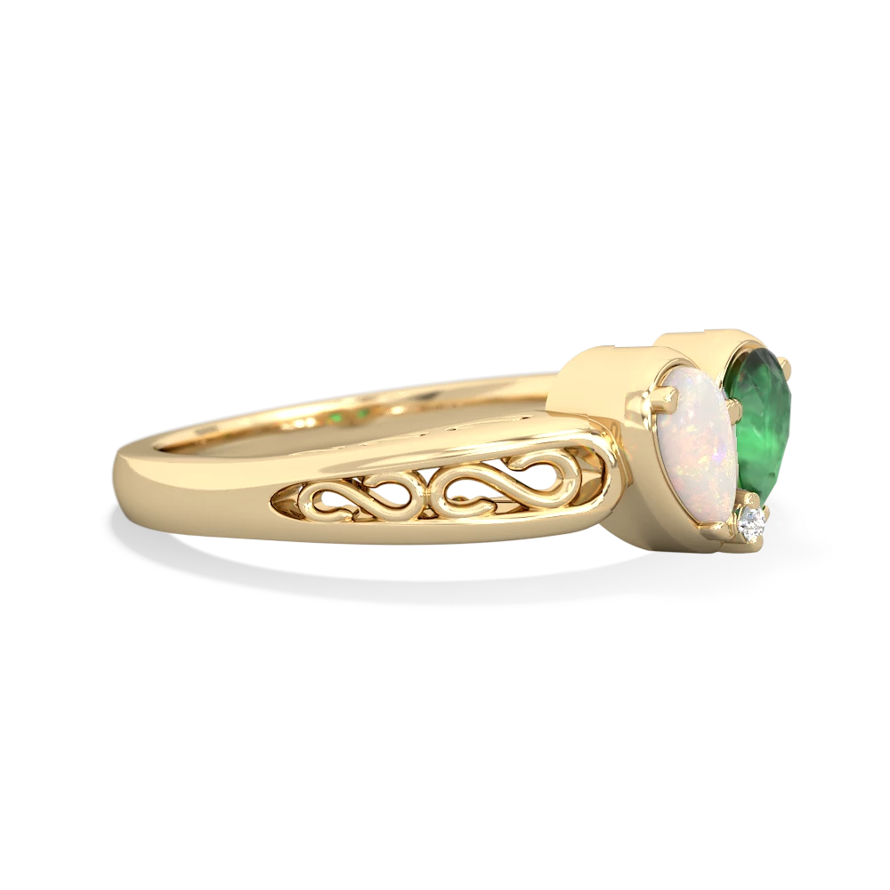 Opal Filligree 'One Heart' 14K Yellow Gold ring R5070