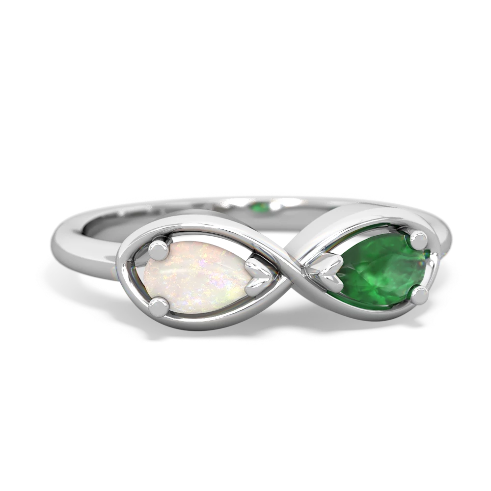 Opal Infinity 14K White Gold ring R5050