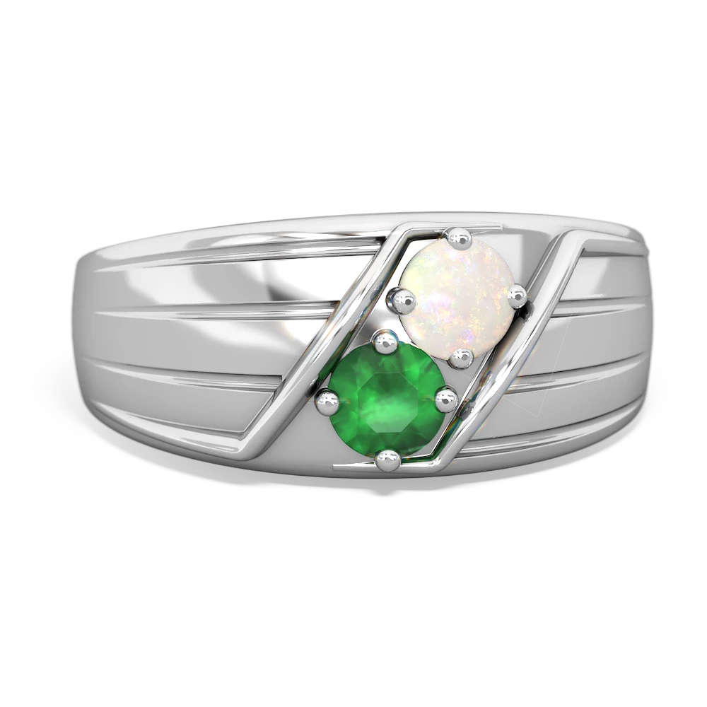 Opal Men's Streamline 14K White Gold ring R0460