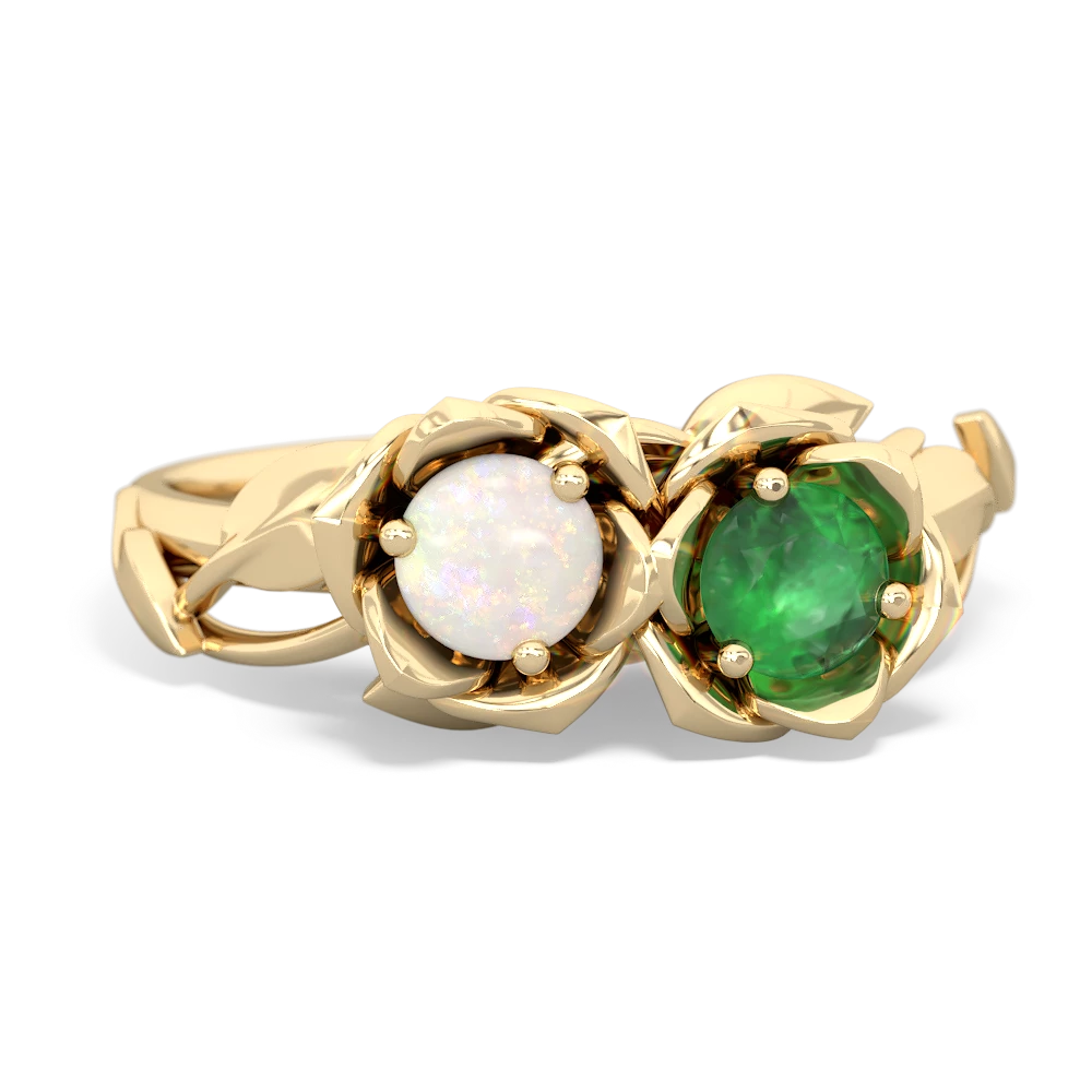 Opal Rose Garden 14K Yellow Gold ring R5510