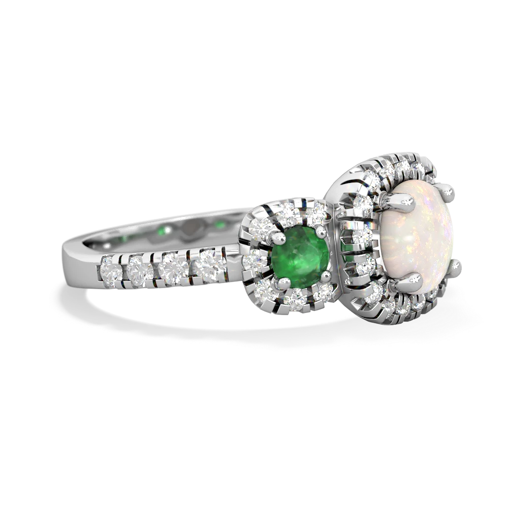 Opal Regal Halo 14K White Gold ring R5350