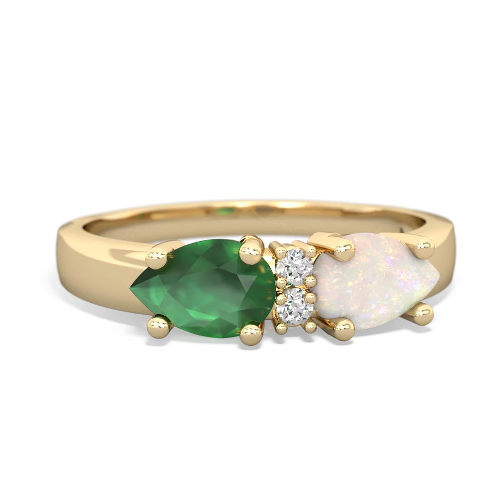 Opal Pear Bowtie 14K Yellow Gold ring R0865
