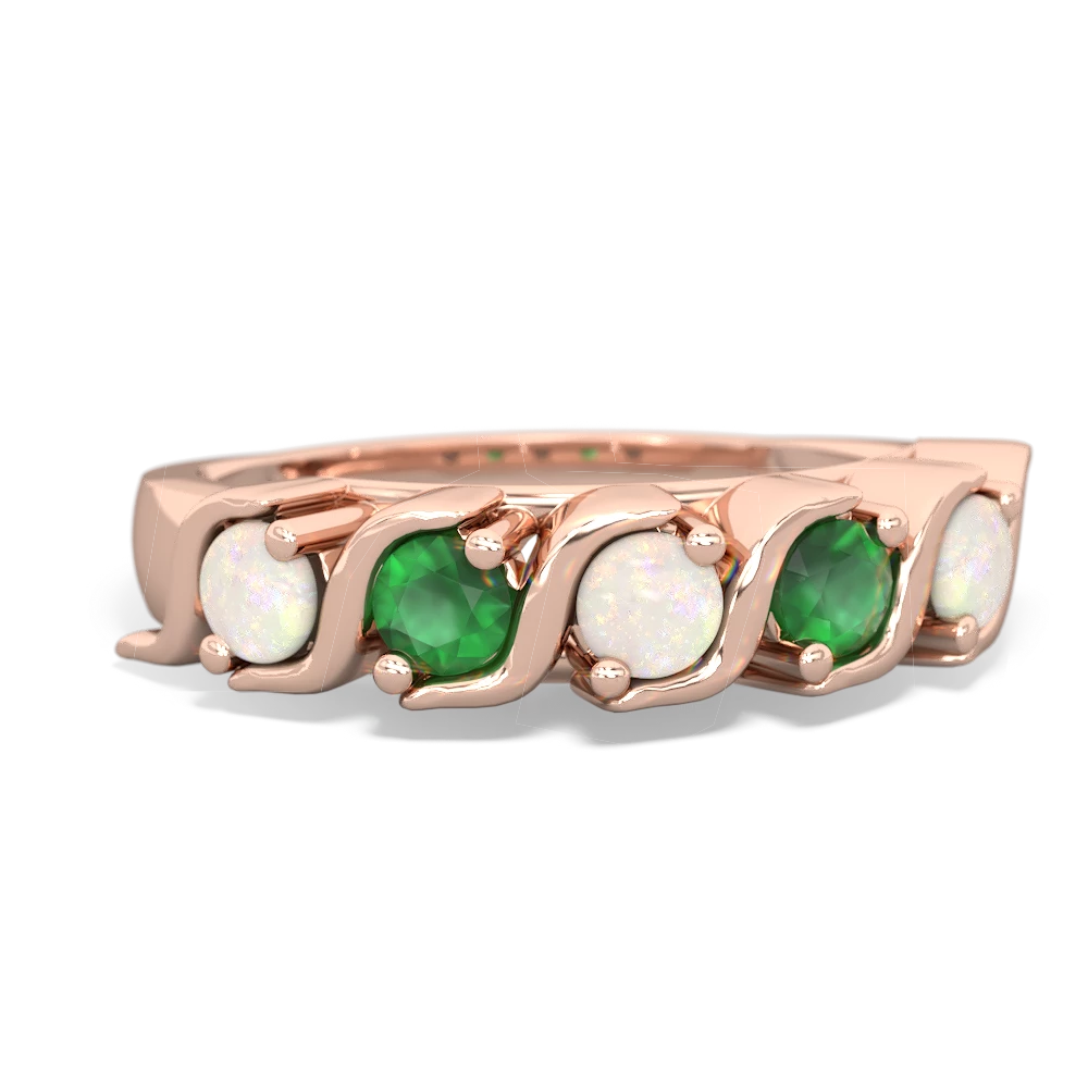 Opal Anniversary Band 14K Rose Gold ring R2089