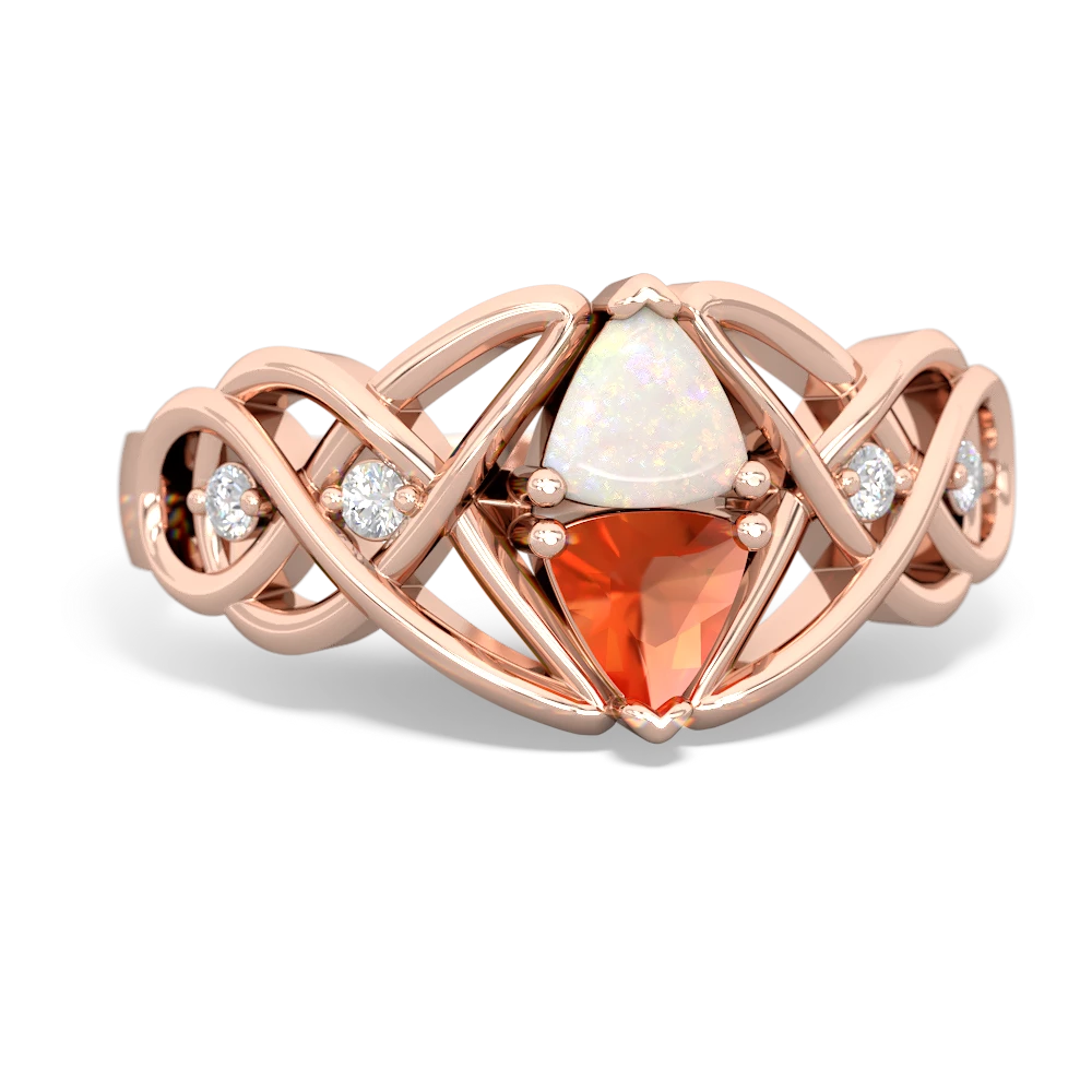 Opal Keepsake Celtic Knot 14K Rose Gold ring R5300