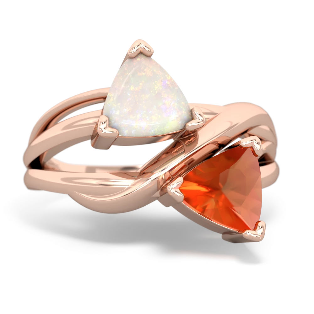 Opal Split Band Swirl 14K Rose Gold ring R2341