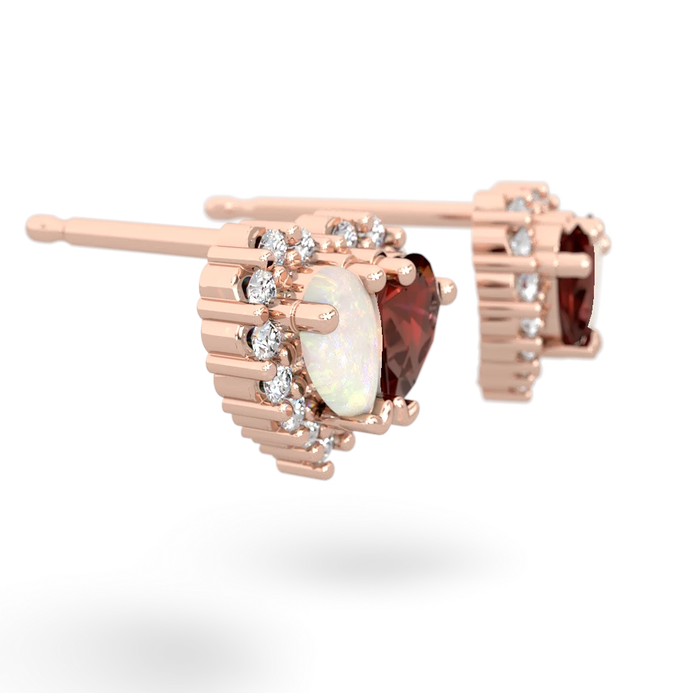 Opal Halo 14K Rose Gold earrings E7008