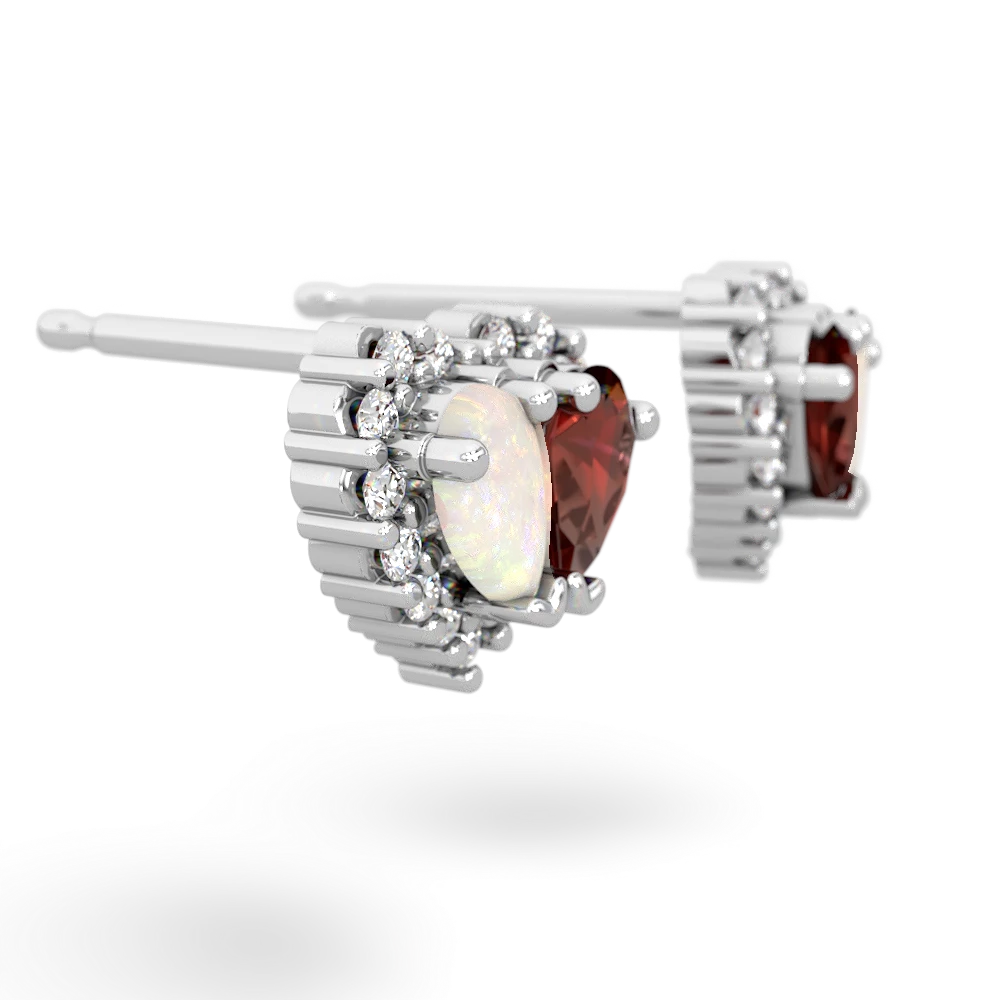 Opal Halo 14K White Gold earrings E7008