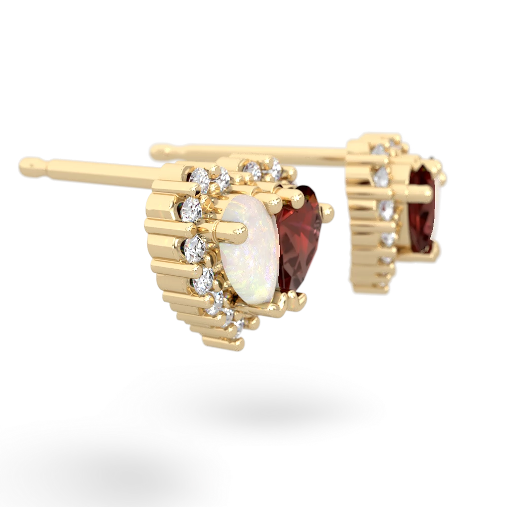 Opal Halo 14K Yellow Gold earrings E7008