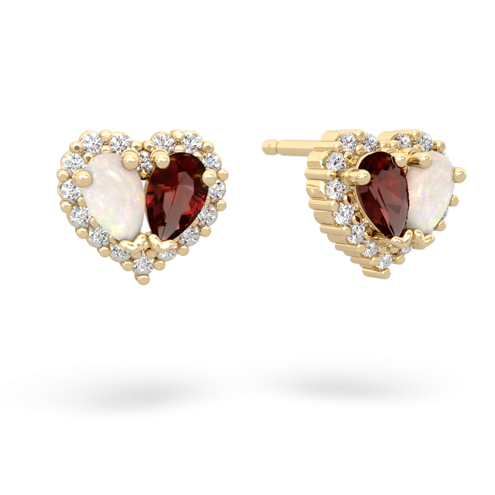 Opal Halo 14K Yellow Gold earrings E7008