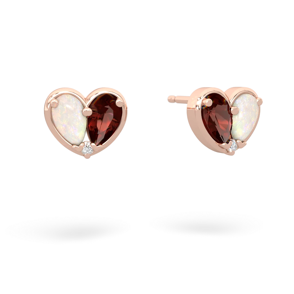 Opal 'Our Heart' 14K Rose Gold earrings E5072