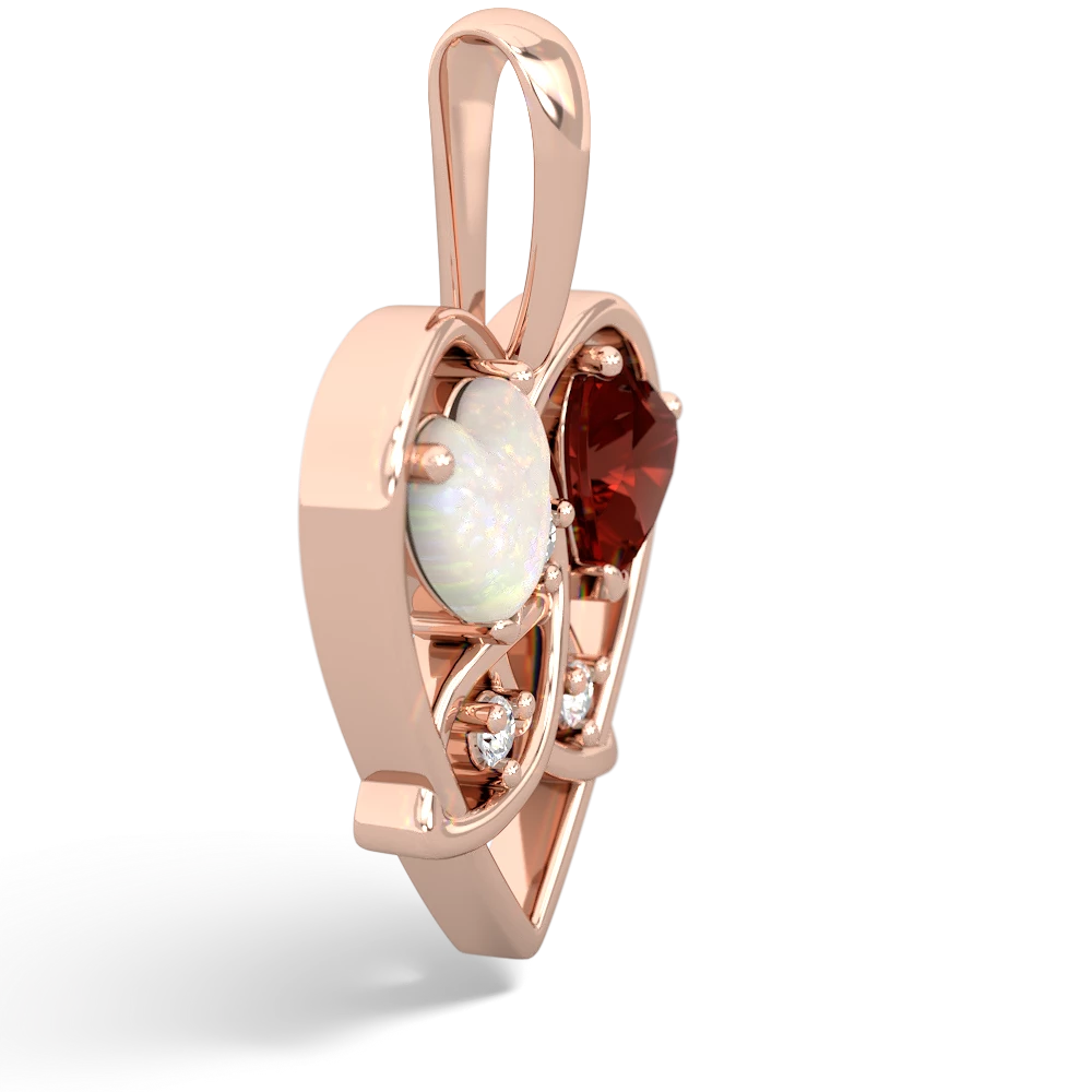 Opal Celtic Trinity Heart 14K Rose Gold pendant P5331