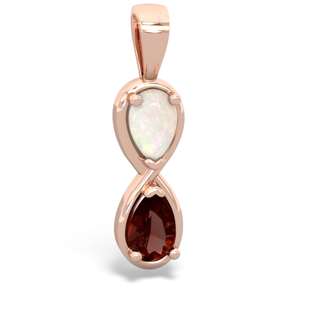 Opal Infinity 14K Rose Gold pendant P5050