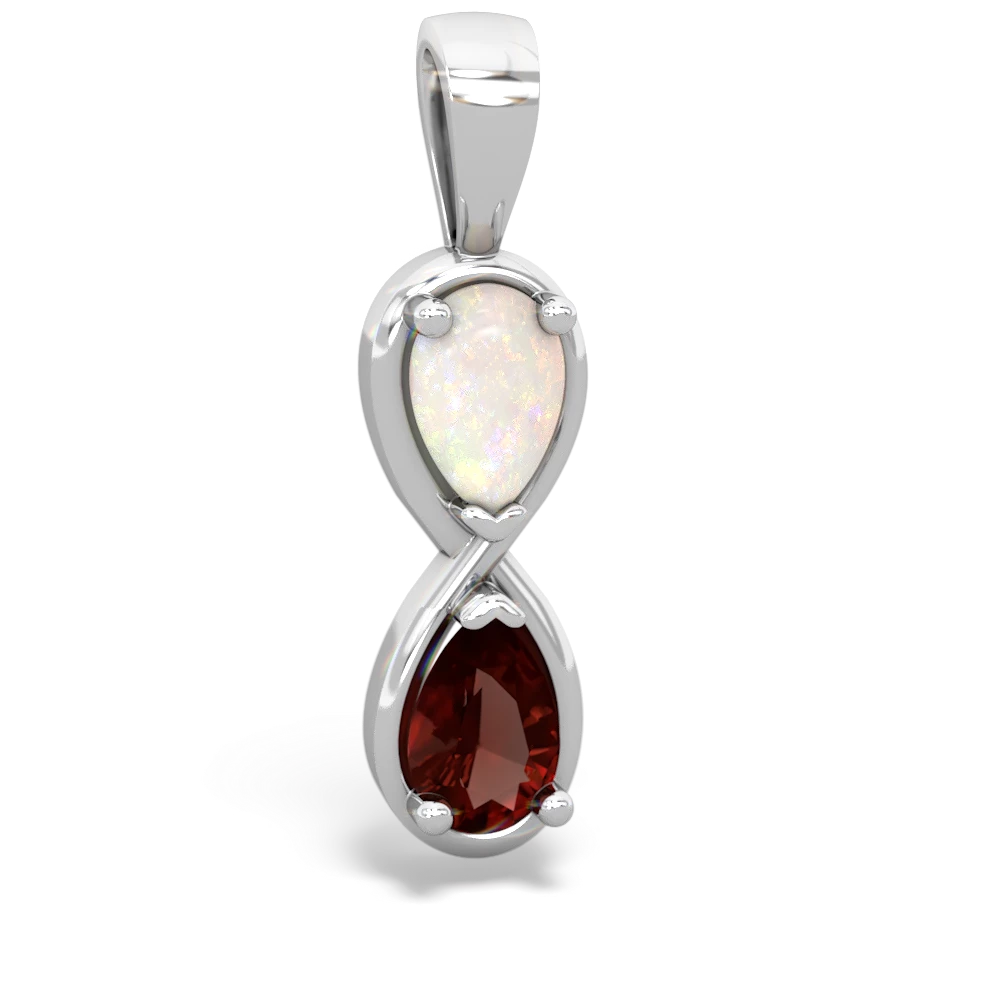 Opal Infinity 14K White Gold pendant P5050