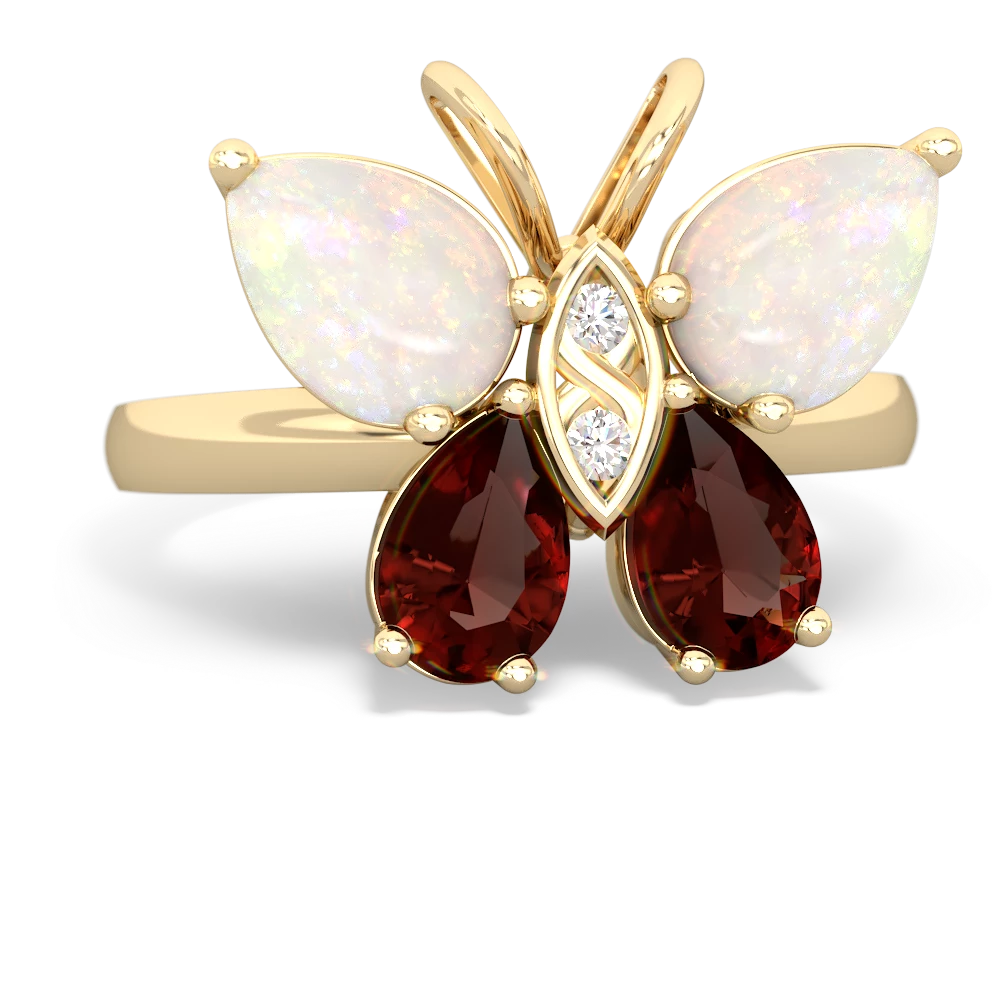 Opal Butterfly 14K Yellow Gold ring R2215