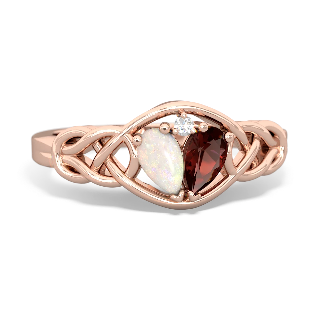 Opal Celtic Love Knot 14K Rose Gold ring R5420