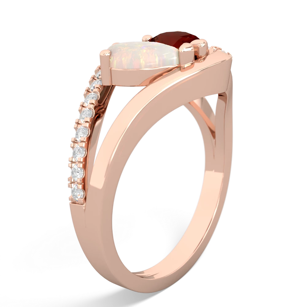 Opal Nestled Heart Keepsake 14K Rose Gold ring R5650