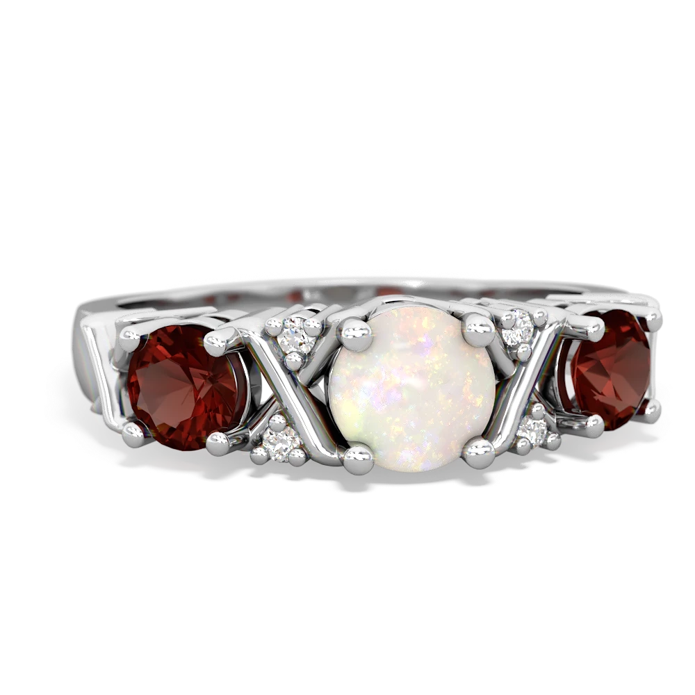 Opal Hugs And Kisses 14K White Gold ring R5016