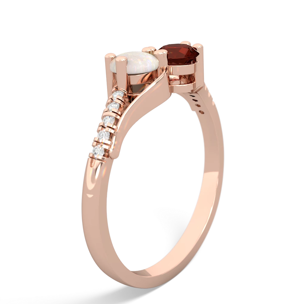 Opal Infinity Pave Two Stone 14K Rose Gold ring R5285