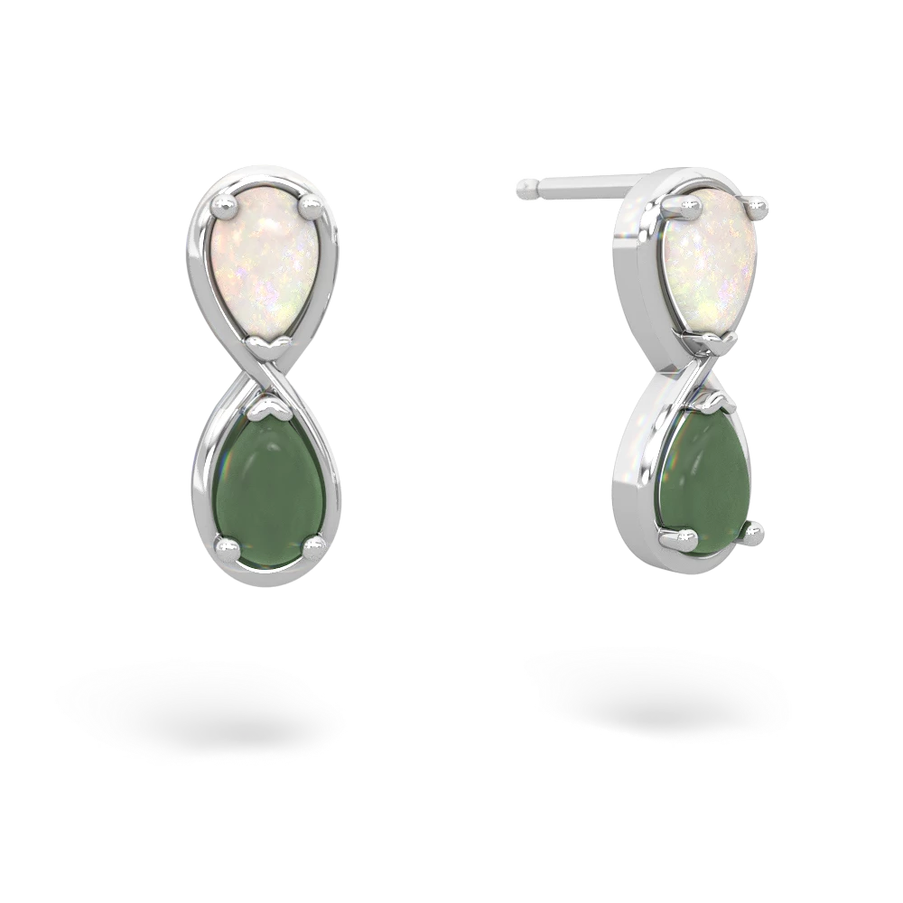 Opal Infinity 14K White Gold earrings E5050