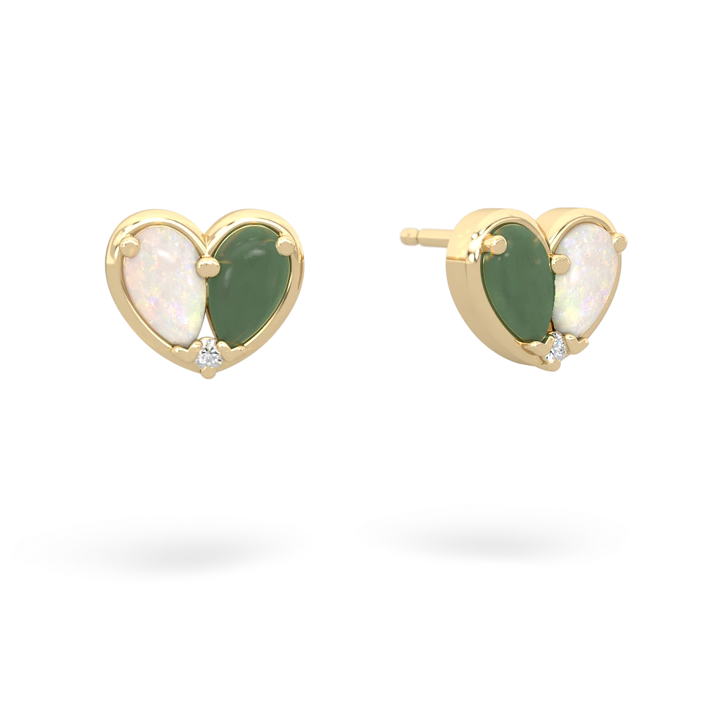 Opal 'Our Heart' 14K Yellow Gold earrings E5072
