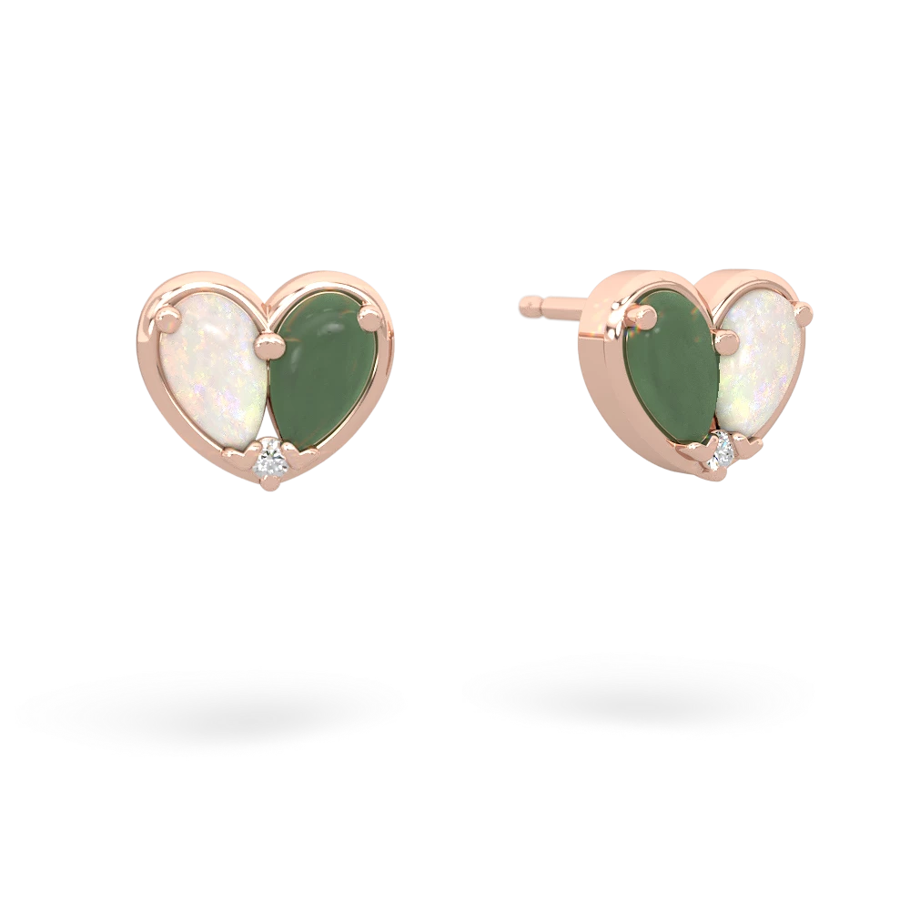 Opal 'Our Heart' 14K Rose Gold earrings E5072