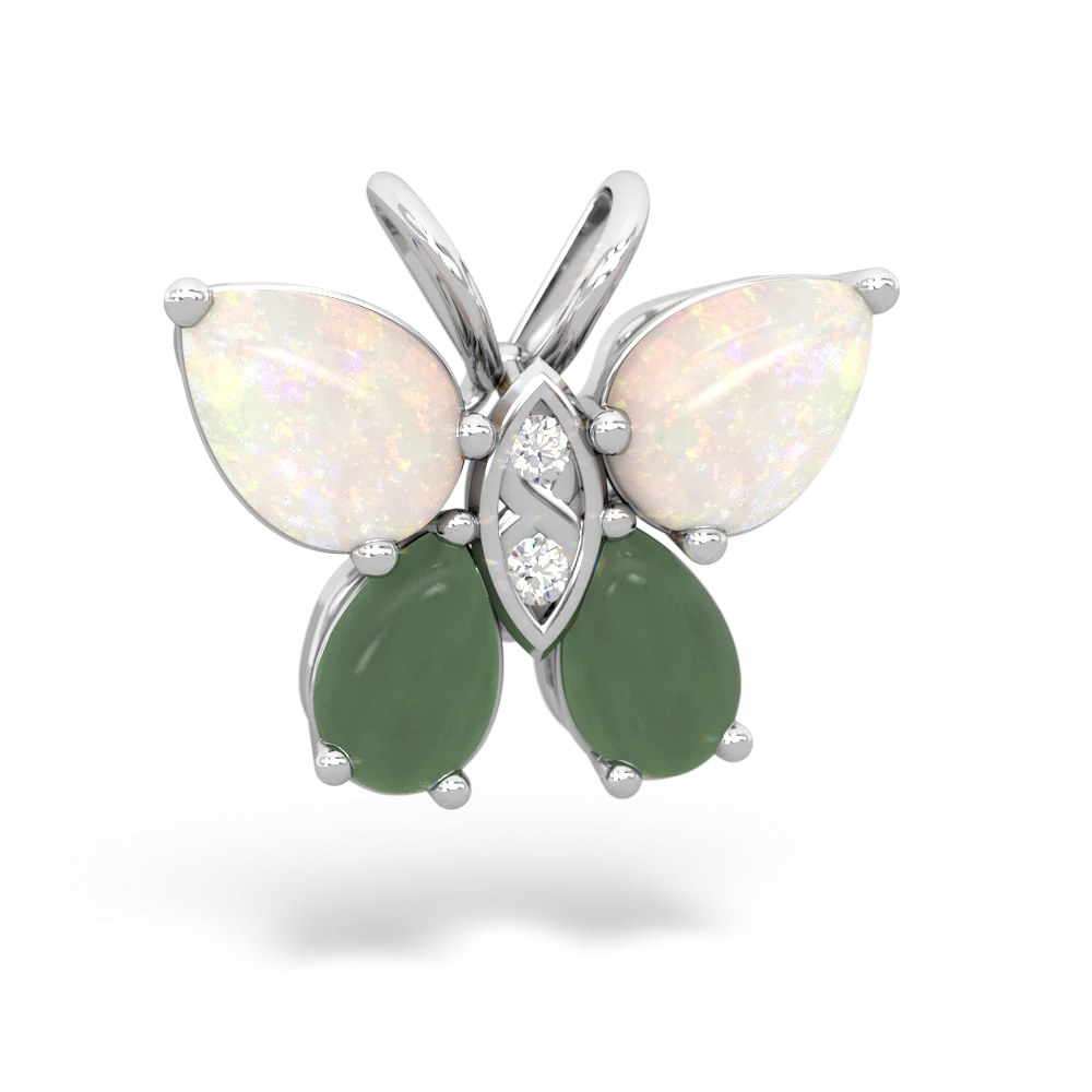 Opal Butterfly 14K White Gold pendant P2215