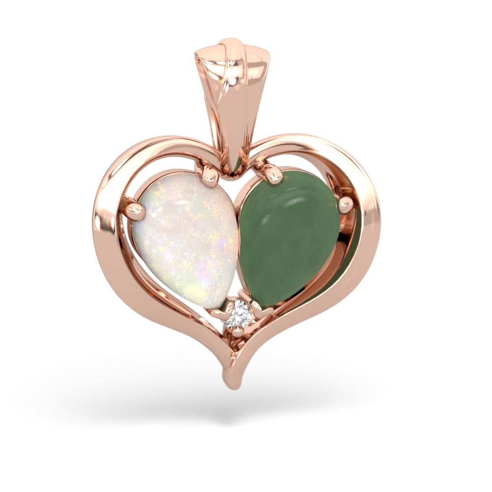 Opal Two Become One 14K Rose Gold pendant P5330