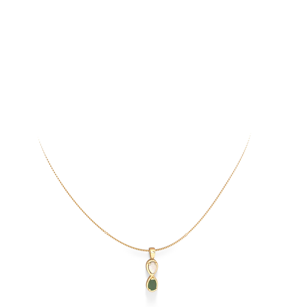 Opal Infinity 14K Yellow Gold pendant P5050