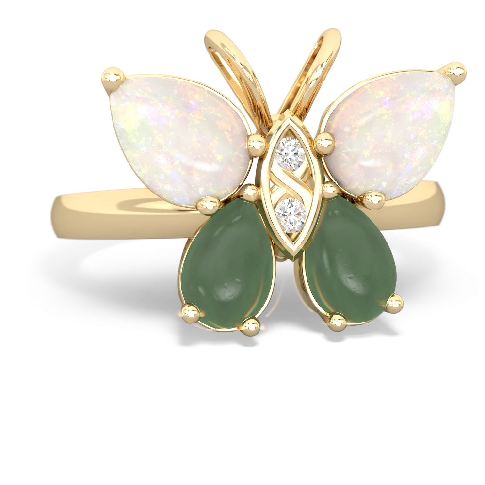 Opal Butterfly 14K Yellow Gold ring R2215