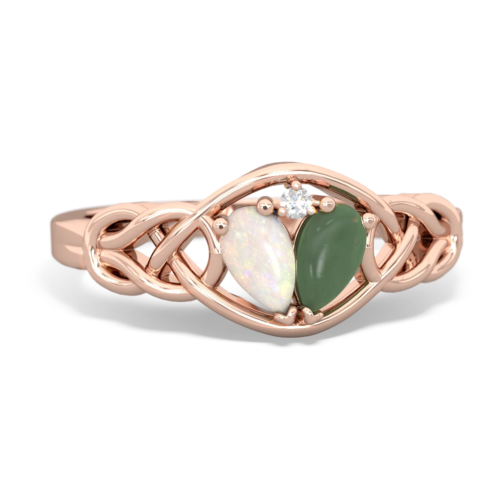 Opal Celtic Love Knot 14K Rose Gold ring R5420