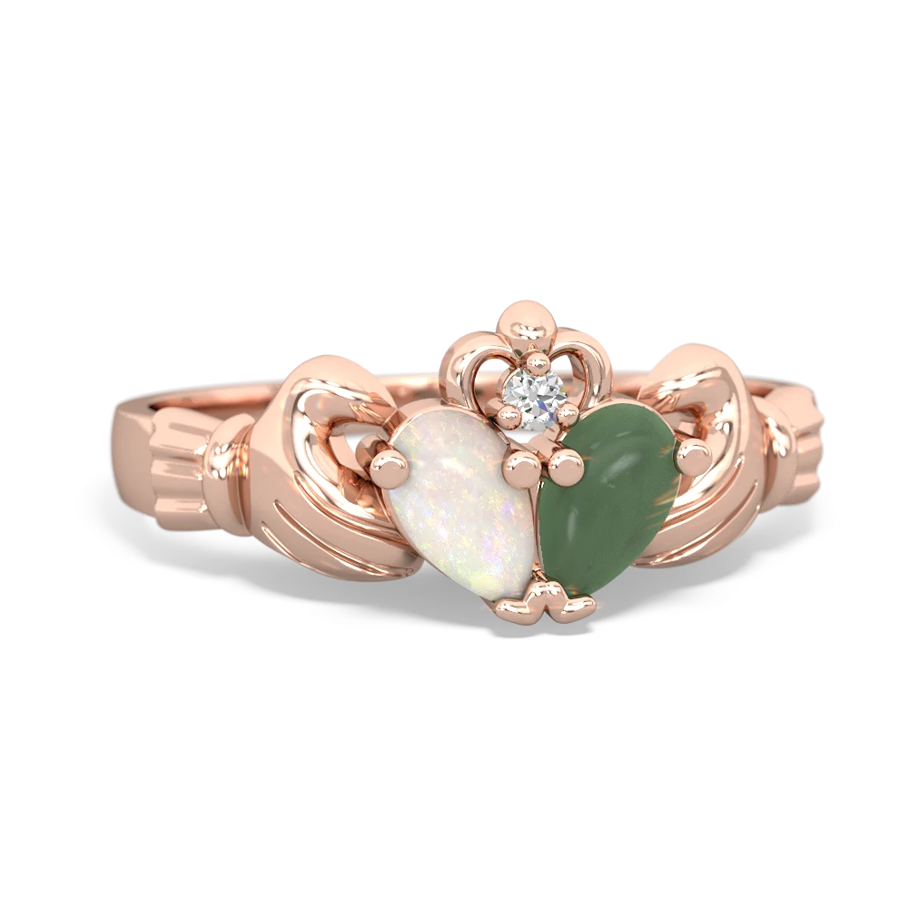 Opal 'Our Heart' Claddagh 14K Rose Gold ring R2388