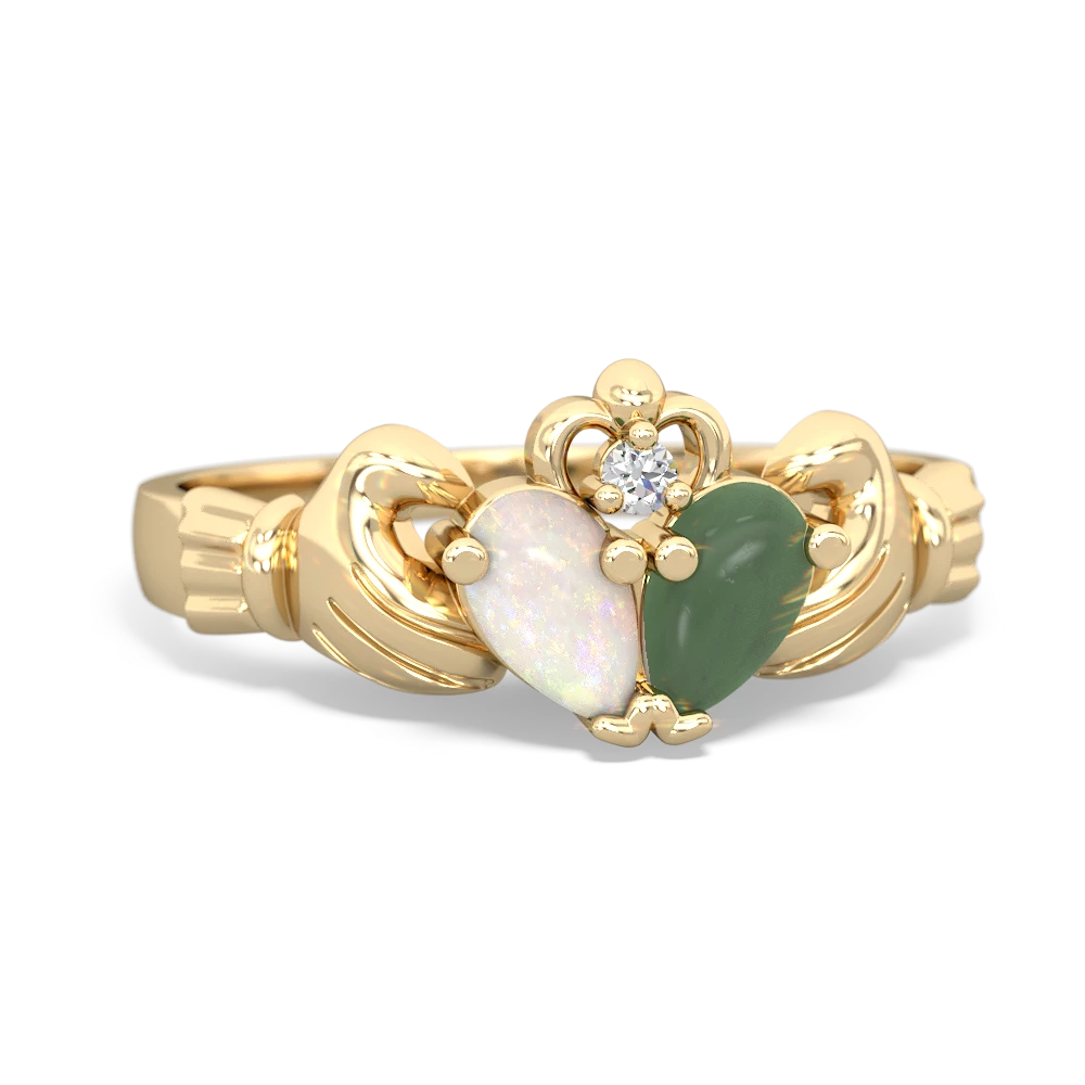 Opal 'Our Heart' Claddagh 14K Yellow Gold ring R2388