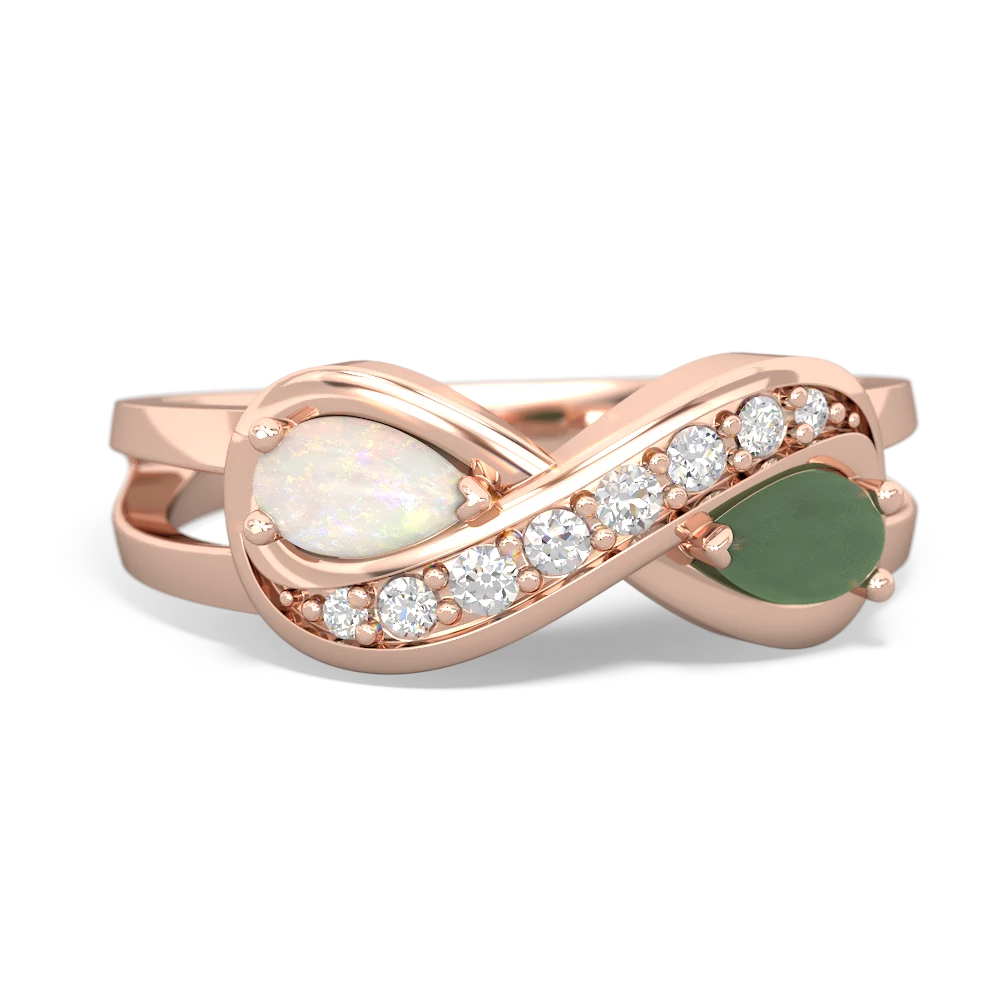 Opal Diamond Infinity 14K Rose Gold ring R5390