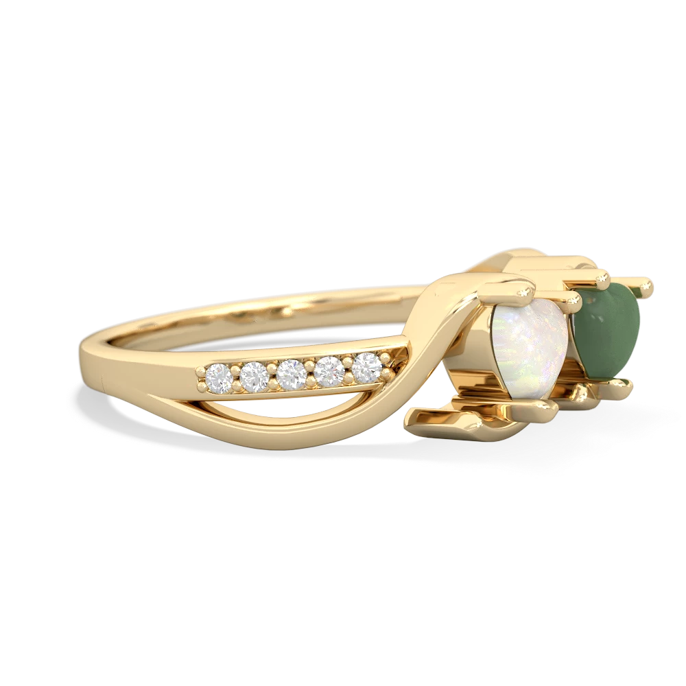 Opal Side By Side 14K Yellow Gold ring R3090